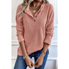 Evie Rib Textured Henley Knit Top product image