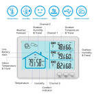 Indoor Outdoor Thermometer Wireless, 5 Inch Display Digital Hygrometer Thermometer Monitor with Sensor and Weather Station, Black product image