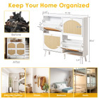 Rattan Shoe Cabinet with 4 Flip Drawers product image