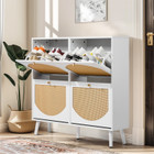 Rattan Shoe Cabinet with 4 Flip Drawers product image