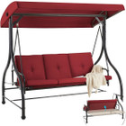 3-Seat Outdoor Porch Swing with Adjustable Backrest and Canopy product image