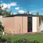 10'x10' Outdoor Metal Storage Shed with Lockable Doors product image