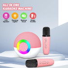 Portable Mini Karaoke Machine for Kids, Bluetooth Speaker with Wireless Microphone,MP3 Player,Perfect for Birthday and Family Parties(2 Mic) product image