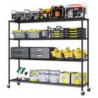 4-Tier Heavy Duty Wire Shelf Rack with Wheels product image