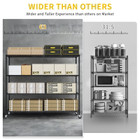 4-Tier Heavy Duty Wire Shelf Rack with Wheels product image