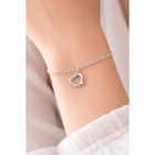 Minimalist Silver Tone Heart Charm Bracelet  product image