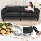 3-Seater 84.2” Mid-Century Sofa Couch with Pillows product image