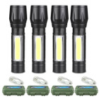 Mini Zoomable USB Rechargeable LED Flashlight (4-Pack) product image