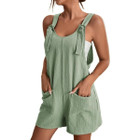 Women's Textured Knotted Strap Short Overalls product image