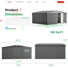 14' x 12' Metal Outdoor Large Steel Storage Sheds  product image