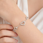 925 Sterling Silver Open Heart Charm Bracelet product image