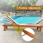 Outdoor Wood Chaise Lounge Chair with 5-Postion Adjustable Back product image