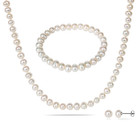 6-7mm Cultured Freshwater Pearl Necklace, Earrings and Bracelet Set product image