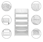 White Carved 5-Tier Shoe Rack  product image