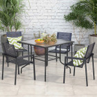 35'' Patio Dining Table with Tempered Glass Top product image