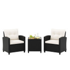 Black Rattan Patio Furniture Set (3 Pieces) product image