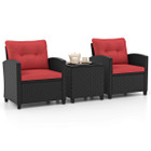 Black Rattan Patio Furniture Set (3 Pieces) product image
