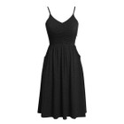 Women's V Neck Ruched Spaghetti Strap Midi Dress product image