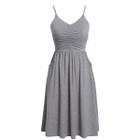Women's V Neck Ruched Spaghetti Strap Midi Dress product image