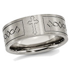 Men's 6mm Cross Design Titanium Wedding Band Ring product image