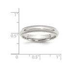 Unisex Comfort Fit 4mm Milgrain Wedding Band Ring in Sterling Silver product image
