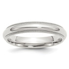 Unisex Comfort Fit 4mm Milgrain Wedding Band Ring in Sterling Silver product image