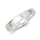 Unisex Comfort Fit 4mm Flat Wedding Band Ring in Sterling Silver product image