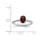 1.90 Carat (ctw) Oval-Cut Red Garnet Ring in Sterling Silver product image