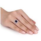 2.20 Carat (ctw) Lab-Created Blue and White Sapphire Ring product image