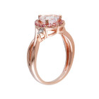 1.25 Carat (ctw) Morganite Heart Ring with Pink Tourmaline in Rose Plated Sterling Silver product image