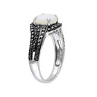 Opal 1.35 Carat (ctw) Ring with Black Diamond in Sterling Silver product image