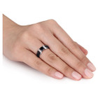 1.00 Carat (ctw) Black and White Diamond Engagement Ring in Sterling Silver product image