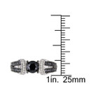 1.00 Carat (ctw) Black and White Diamond Engagement Ring in Sterling Silver product image