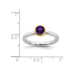 2/5 Carat Amethyst Solitaire Ring (ctw)  in Sterling Silver with Gold Plating product image