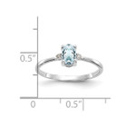 2/5 Carat (ctw) Oval-Cut Light Aquamarine Ring in 14K White Gold product image