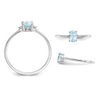 2/5 Carat (ctw) Oval-Cut Light Aquamarine Ring in 14K White Gold product image