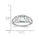 1/2 Carat (ctw) Emerald-Cut Aquamarine Ring in Sterling Silver product image