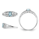 1/2 Carat (ctw) Emerald-Cut Aquamarine Ring in Sterling Silver product image