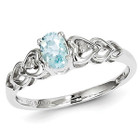 2/5 Carat (ctw) Aquamarine Heart Promise Ring in Sterling Silver product image