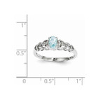 2/5 Carat (ctw) Aquamarine Heart Promise Ring in Sterling Silver product image
