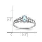 2/5 Carat (ctw) Aquamarine Heart Promise Ring in Sterling Silver product image