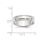 Ladies or Men's Sterling Silver 6mm Milgrain Wedding Band Ring product image