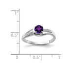 1/3 Carat (ctw) Amethyst Ring in Sterling Silver with Diamond Accent product image