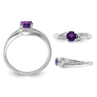 1/3 Carat (ctw) Amethyst Ring in Sterling Silver with Diamond Accent product image