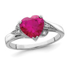 Lab-Created Ruby Heart Promise Ring in Sterling Silver product image