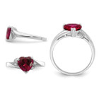 Lab-Created Ruby Heart Promise Ring in Sterling Silver product image