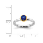 Ladies Lab Created Blue Sapphire Solitaire Ring 1/2 Carat (ctw) in Sterling Silver product image