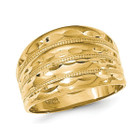 14K Gold Polished Diamond-Cut Four Ridge Fashion Dome Ring product image