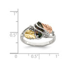 1/3 Carat (ctw) Mystic Fire Topaz Leaf Ring in Sterling Silver product image