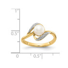 14K Yellow Gold Freshwater Cultured White Pearl Ring product image
